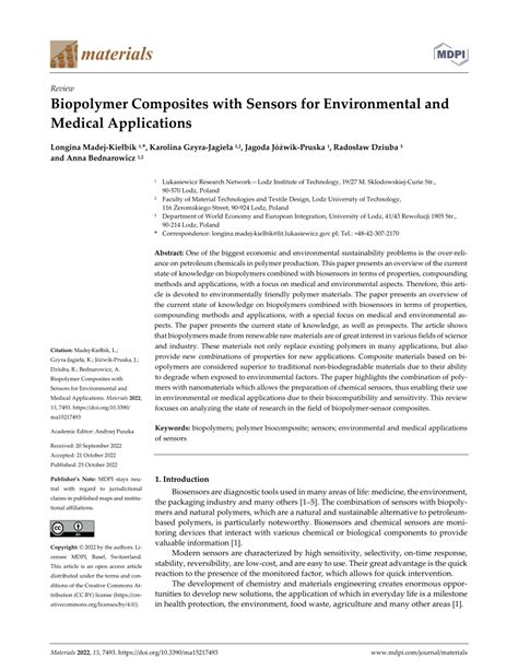 (PDF) Biopolymer Composites with Sensors for Environmental and Medical ...