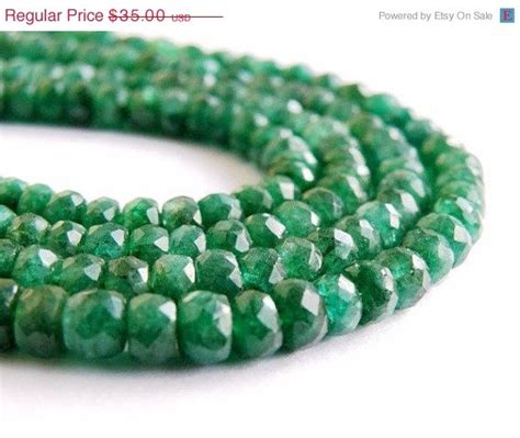 Emerald Beryl Rondelle Gemstone Rich Green Faceted Rondel Etsy