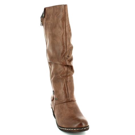 Rieker 93655 26 Brown Womens Knee High Boots