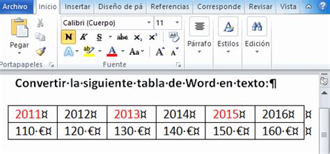 Cómo Convertir Una Tabla De Word En Texto