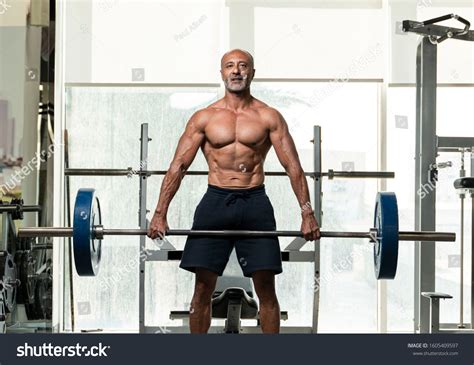 Strong Muscular Shirtless Mature Older Bodybuilding Stock Photo 1605409597 Shutterstock