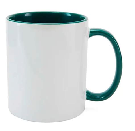 Caneca interior e alça coloridos verde escuro personalizada no Elo7