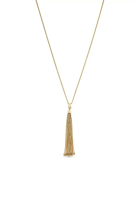 Jessica Simpson Gold Tone Tassel Pendant Necklace Belk