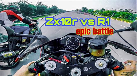 Yamaha R1 2007 Vs Kawasaki Zx10r 2019 Drag Race 🔥🔥 Sunday Ride Pe