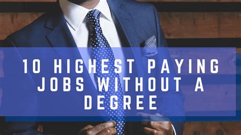 10 Highest Paying Jobs Without A Degree Jobs That Pay High 2022 Youtube