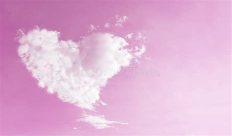 Heart Shaped Cloud On Pink Sky For Love And Valentines Stock Image