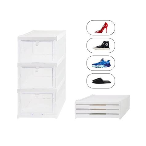 Taiwan Manufacturing Tier Designed Foldable Shoe Box Featuring