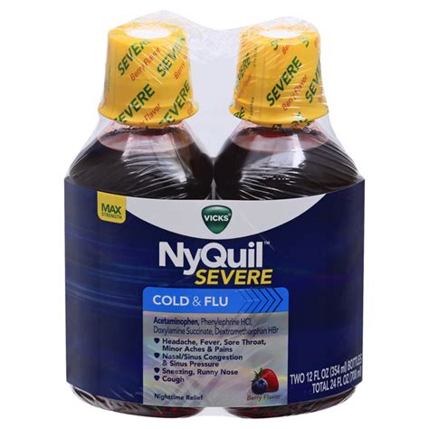 Save On Vicks Nyquil Severe Cold Flu Nighttime Relief Liquid Berry