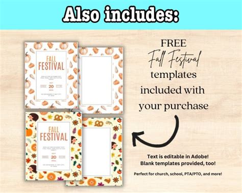 Custom Fall Festival Registration Pdf Instant Download Template Sign Up