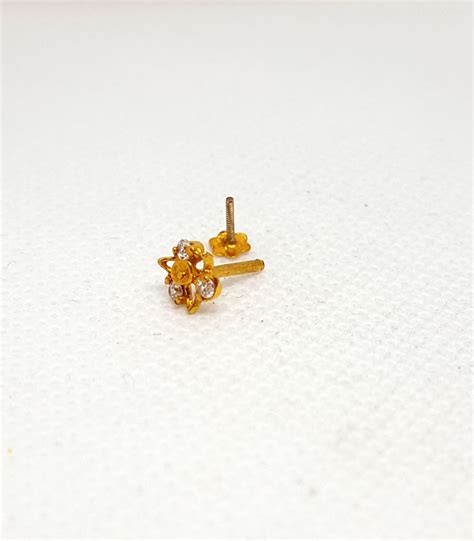 Puregold Elegant Nose Pin Style Np0087 Pure Gold Jeweller