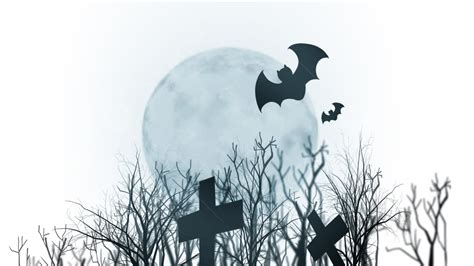 Horror Bat Hd Transparent Halloween Horror Moon Night Graveyard Bat