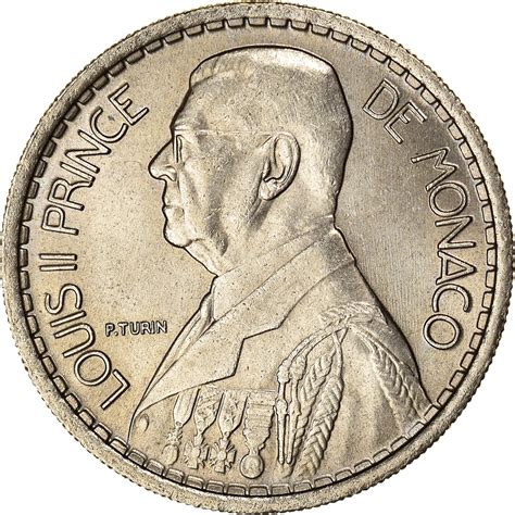 Coin Monaco Louis Ii Francs Paris Au Copper Nickel