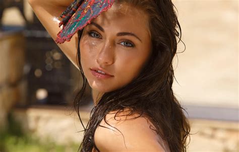 Wallpaper Girl Wet Brown Blue Eyes Model Beauty Lips Face For Mobile And Desktop Section