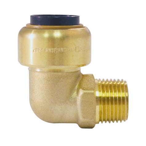 Tectite 1 2 In Brass Push To Connect X 3 8 In Male Pipe Thread 90