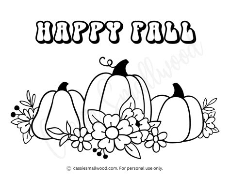 Pumpkin Coloring Page PDF - Cassie Smallwood