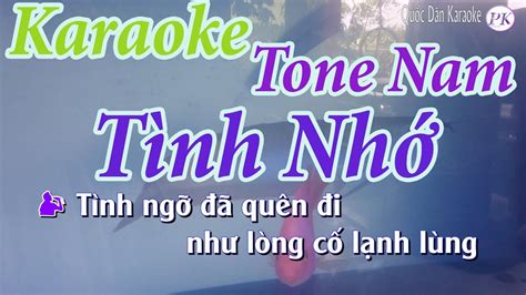 Karaoke Tình Nhớ Bossa Nova Tone Nam Sol Thứ Gm Quốc Dân