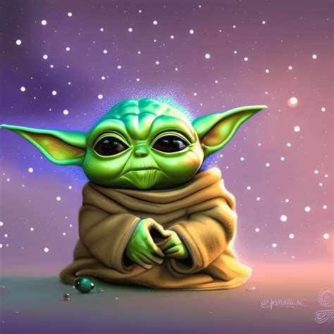 Cute And Adorable Baby Yoda Big Eyes Christmas Cartoon Character