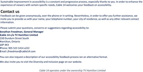 Accessibility | Cable 14
