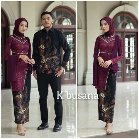 Jual Kebaya Couple Modern Kebaya Wisuda Set Tunik Lamaran Pakaian