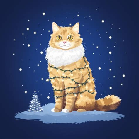 Premium Ai Image Cat In Christmas
