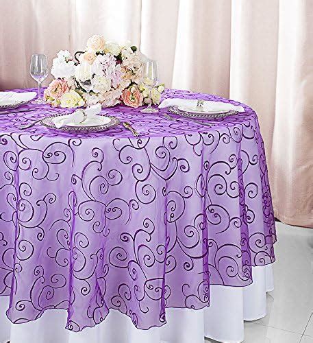 Amazon Wedding Linens Inc 90 Round Embroidered Organza Sheer