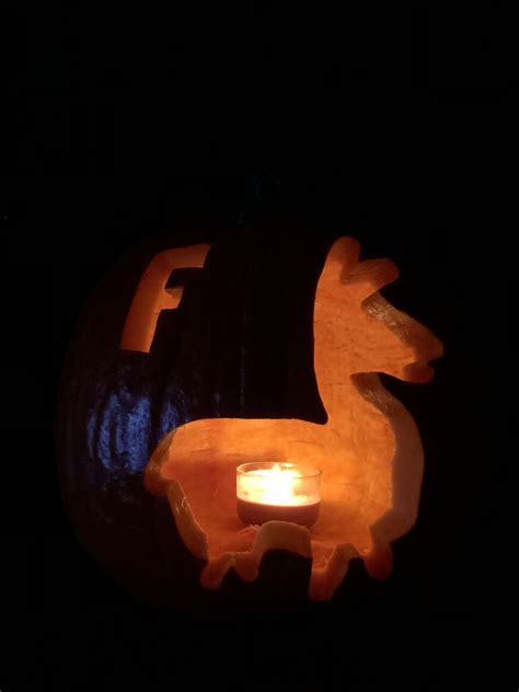 Fortnite Loot Llama Jack O Lantern Halloween Pumpkin 2018 Pumpkin
