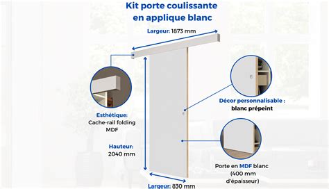 Optimum Kit Porte Coulissante Rail Bandeau Pr T Peindre H