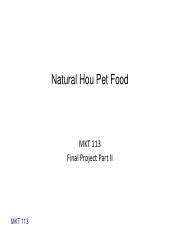 Mkt Part Final Submission Pdf Natural Hou Pet Food Karlee Mullen