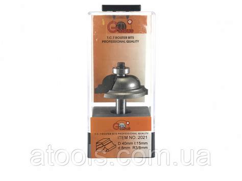Фреза кромочная фигурная полустержневая Глобус 2021 D40 d8 L50 h15 R3/8 ...