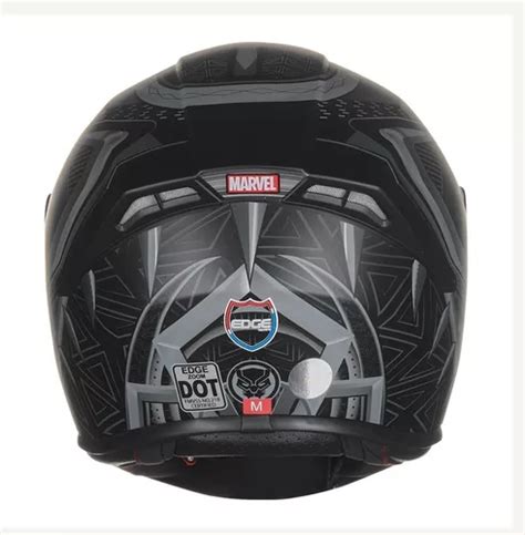 Casco Edge Marvel Black Panther Certificacion Dot Cerrado Color Negro