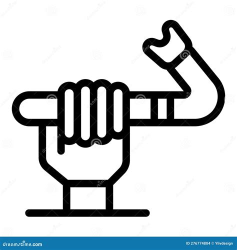 Handle Crowbar Icon Outline Vector Steel Tool Stock Illustration