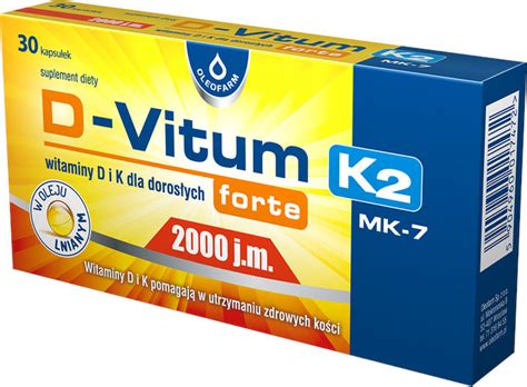 D Vitum forte 2000 j m K2 x 30 kapsułek cena opinie dawkowanie