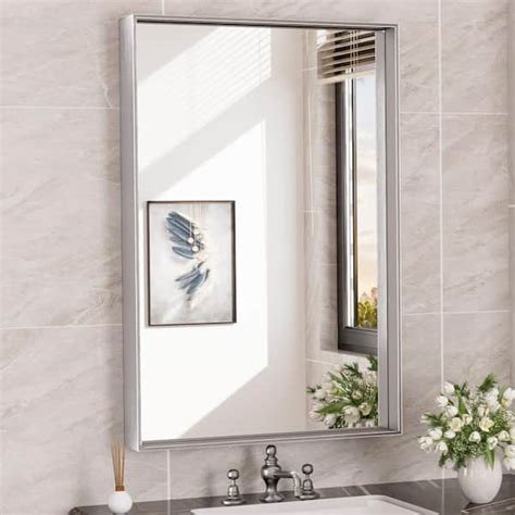 KeonJinn 24 In W X 36 In H Rectangular Framed Aluminum Square Corner