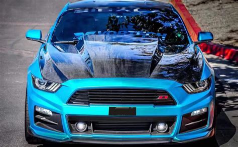 Carbon Fiber Fibre Front Engine Bonnet Hood Vented For Ford Mustang