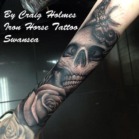 Skull Sleeve By Craig Holmes Iron Horse Tattoo By Craigholmestattoo