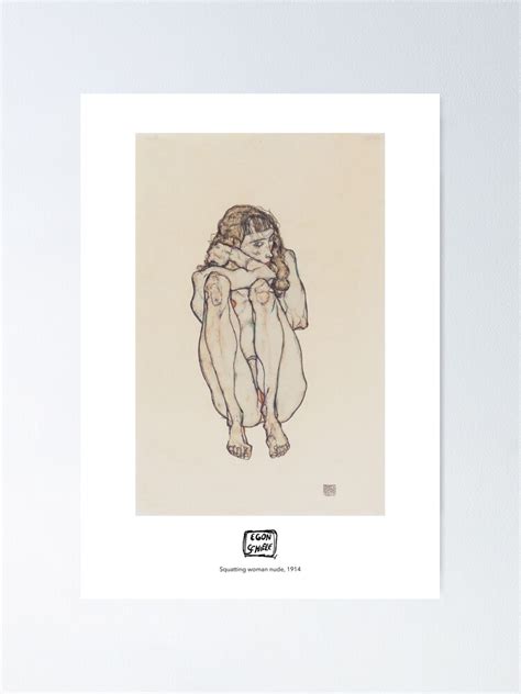 Egon Schiele Squatting Woman Nude Poster For Sale By Store Modern Redbubble