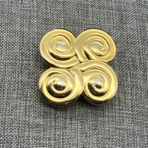 Vintage Accessories Quadruple Swirl Belt Buckle Diy Shiny Gold