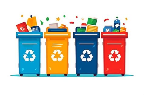 Premium AI Image Waste Segregation Sorting Garbage By Material And