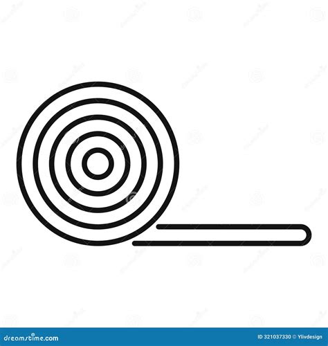 Archery Target Icon With Arrow Line Art Stock Illustration