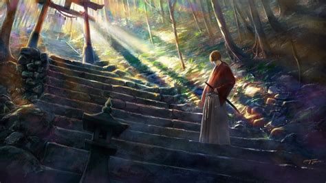 Скачать обои арт, shitub52, аниме, rurouni kenshin, himura kenshin ...