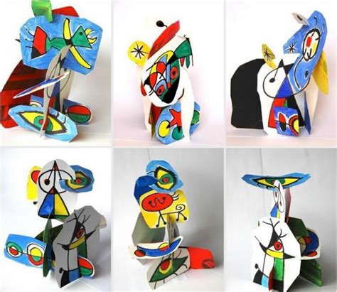 Unas manualidades muy artísticas figuras de Miró en 3D