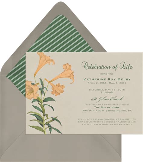 21 Beautiful Celebration Of Life Invitations To Honor Your Loved One