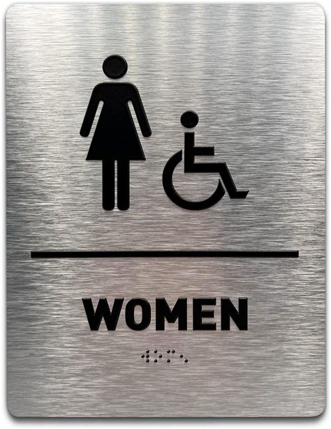 Women Restroom Identification Sign Wheelchair Accessible ADA