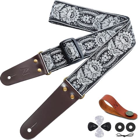 Amazon Nefelibata Guitar Strap Vintage Embroidered Cotton Guitar