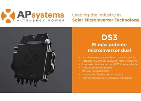 Microinversor Monofásico APSystems DS3L 730VA 230V 18A IP67