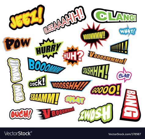 Comic word expressions Royalty Free Vector Image