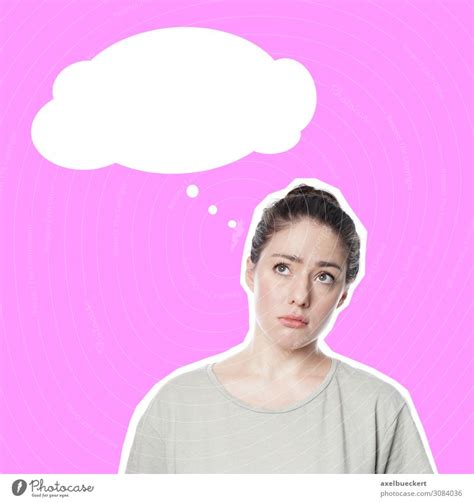 Thoughtful Woman With Comic Thought Bubble A Royalty Free Stock Photo