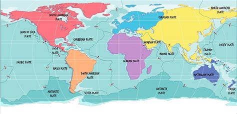 World Map Showing Tectonic Plates Boundaries 3356579 Vector Art At Vecteezy