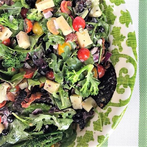 Summer Vegetable Garden Salad With Creamy Italian Dressing Inside