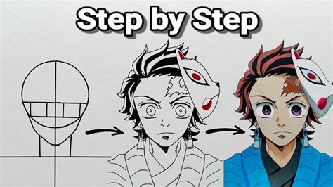 How To Draw Tanjiro Kamado Step By Step Tutorial For Beginners Demon Slayer Kimetsu No